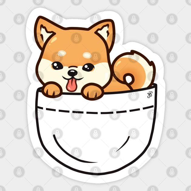 Pocket Shiba Inu Puppy Sticker by heysoleilart